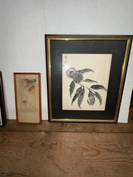 2 Chinese Pictures, One Brush Painting, One Print