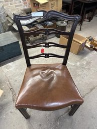 Ladder Back Chippendale Style Side Chair, Needs Repairs