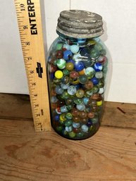 Glass Jar Full Of Marbles, 9' Tall