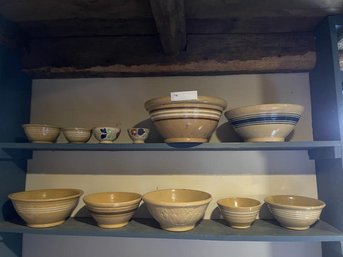 Lot Of Mixing Bowls, Various Sizes, Some Have  Chips Or Cracks
