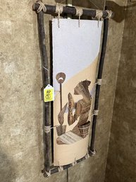 Egyptian Wall Hanging, Figural & Modern,  Decorative Half Gourds, 31'