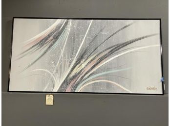 Modern Painting, Oil On Canvas By Reynolds 29' Tall X 59.5' W/ 1/4' Frame