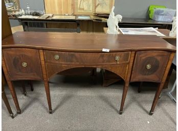 Mahogany Server, One Drawer W/ Side Cabinets