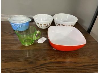 Lot Of 5: Kitchen Ware Items Pyrex & Depression