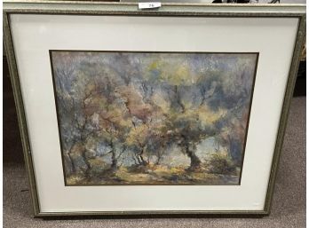 Landscape Watercolor Signed Mary Robbins, 19.5'tall X 26' W/ 6' Matt & Frame