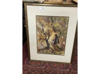 Landscape Watercolor Signed By Mary Robbins, 20' Tall X 14'  W/ 5' Matt & Frame