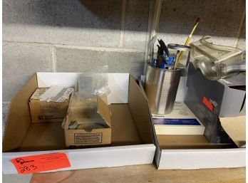 Lot Of Lab Equipment: Fisher Tube Stand, Safety Glasses, Omega Probes.