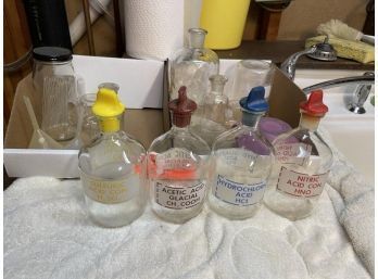 Lot Of Lab Equipment: Glassware, Lab Measuring Cups, Mixers