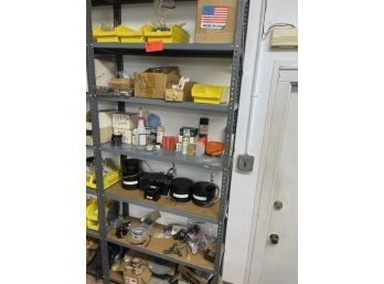 Contents Of 6 Shelves - Plug Sockets, AB Electronic Components, Wire, Toroidal Power Transformers, Tortran Tra