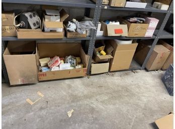 Lot Of (4) Shelves Of Misc Electrical Supplies / Parts