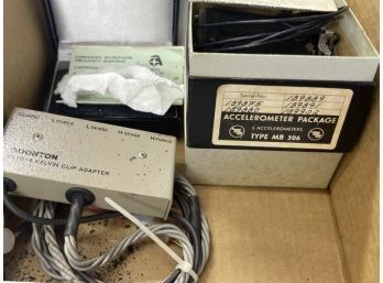 Lot - Boonton 5110-4 Kelvin Clip Adapter, Accelerometer MB 306, Condenser Microphone