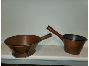 2 Copper Dippers, 12' L X 4' H And 13' L X 5' H