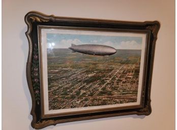 U.S. Navy Air Ship Print, Over Miami, Framed, Overall Is 10.5'  X 8.5'