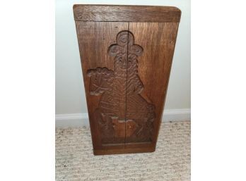 Wooden Cookie Mold, 2 Board, Carved Man On Horse, 9.5' W X 19.5' H