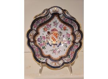 Oriental Porcelain Bowl, With Crest Mark In Center Of Bowl, Signed On Reverse, 9.5' X 8.25' X 2.5' D