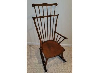 Comb Back Windsor Rocker, Bamboo Turned, Pine, 13.5' H To Top Of Seat, 43' H To Top Of Comb