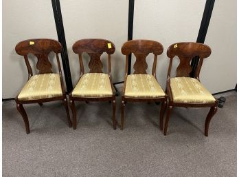 4 Empire Side Chairs, Matching Upholstered Slip Seats