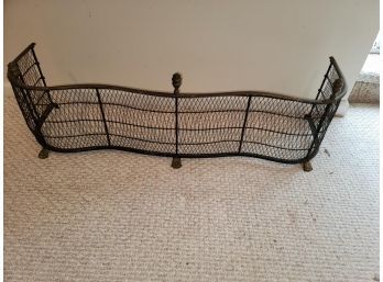 Fireplace Fender, Brass And Iron, With Brass Claw Feet, 14' D X 4 Ft. L X 15' High