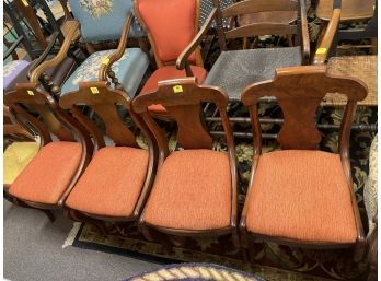 4 Side Chairs, Empire, Upholstered Seats