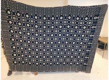 Blue And White 2 Piece Coverlet, 8 Ft. X 75'