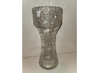 Cut Glass Vase, 12' H