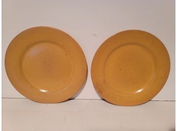2 Pottery Plates, Stamped Paul Revere, One Has Rim Chip, 8.5' Dia.