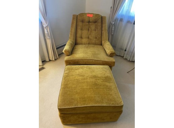 Gold Chair With Foot Stool