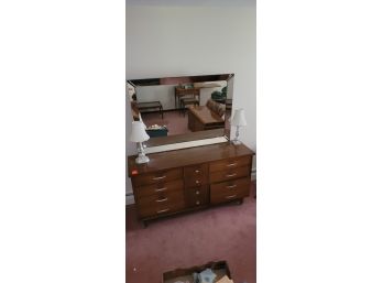 Bedroom Set (4) Pieces, (2) End Tables, (1) Chest W/ Mirror