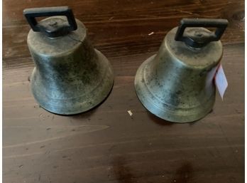 Pair Of Brass Bells, One Cracked