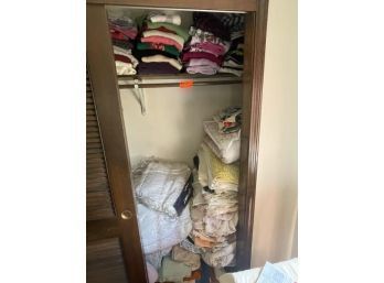 Contents Of Closet: Sheets, Quilts, Sweaters, Etc
