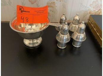 (2) Pair Of Sterling Weighted Salt & Pepper 3'