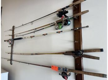 Lot Of (6) Fishing Poles With Reels Including (2)Penn Reels