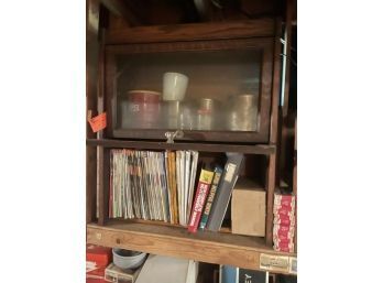 Two Section Barrister Book Case, One Missing Glass