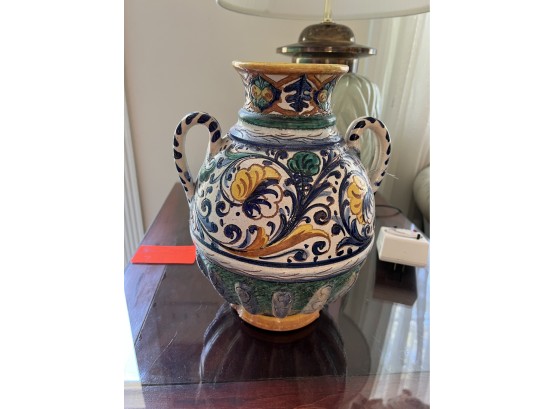 Pottery Jug With Handles, Made In Italy, Approx 12' Tall