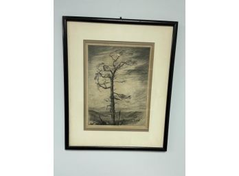 Matted & Framed Charcoal Drawing & Print Of San Francisco