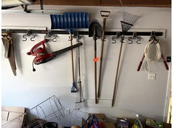 Lot: Garden Tools Of Saws, Toro Blower, Shovels, Raked, Loppers, Extension Cord