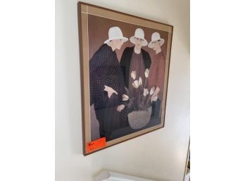 Framed Print Of 3 Ladies, 24'x27'