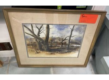 William (Bill) Ely Watercolor Matted & Framed, Landscape, 22'x18'
