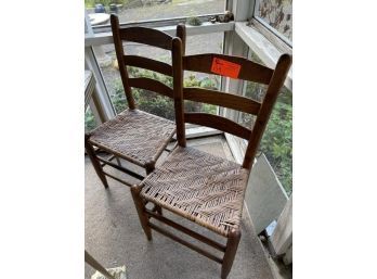 Pair Of Chairs With Cane Seat