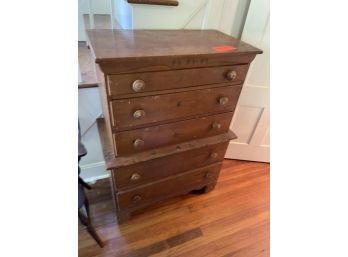 Rock Maple Dresser, Poor Condition, 3 Top & 2 Bottom Drawers, 32' Wide X 17' Deep X 44' Tall
