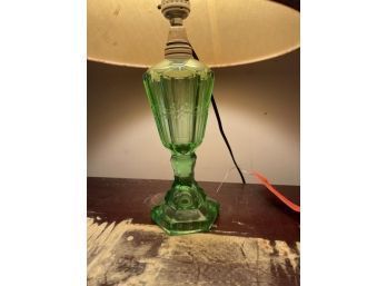 Green Depression Glass Lamp