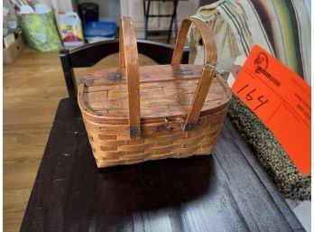 Small Picnic Basket Marked West Rindge Basket Inc, NH