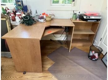 Corner Desk With Bookcase, 2 Shelves, Desk Is 47'x47' & 30' Tall, Bookcase 30' Tall