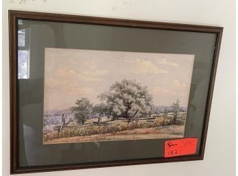 Watercolor Old Willow Tree At Mile Point, Skaneateles NY, By E. Revel Smith ( Father Of DeCost Smith)