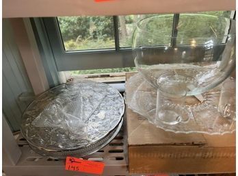 Glass Platters & Punch Set