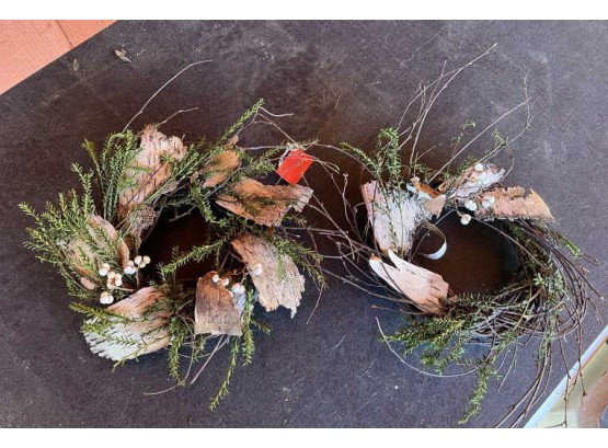 Lot Of (2) Decorated Wreaths, Approx 8' & 6' In Diameter