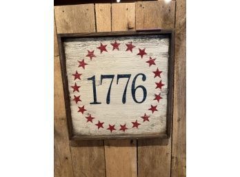 Wooden Square With Painted '1776' 17'
