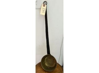 Brass Dipper With Wrought Iron Rat Tail Handle 6' Bowl, 22' Long Overall