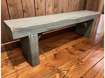 Wooden Bench Painted Blue 51'Long X 15'Tall X 11'Wide