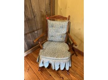 Maple Rocking Chair, Arms, Upholstered Seat & Back Cushion